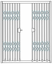 Security gate open centre